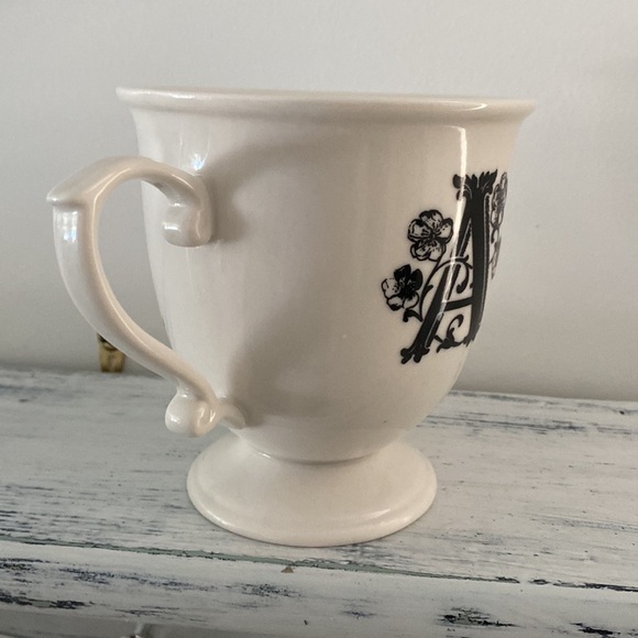 Anthropologie Monogram Initial A Footed Pedestal Coffee Mug - Picture 3 of 5